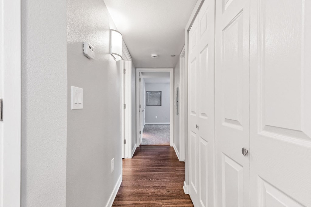 An Interior Hallway at The Buttes Apartments, Loveland Colorado 