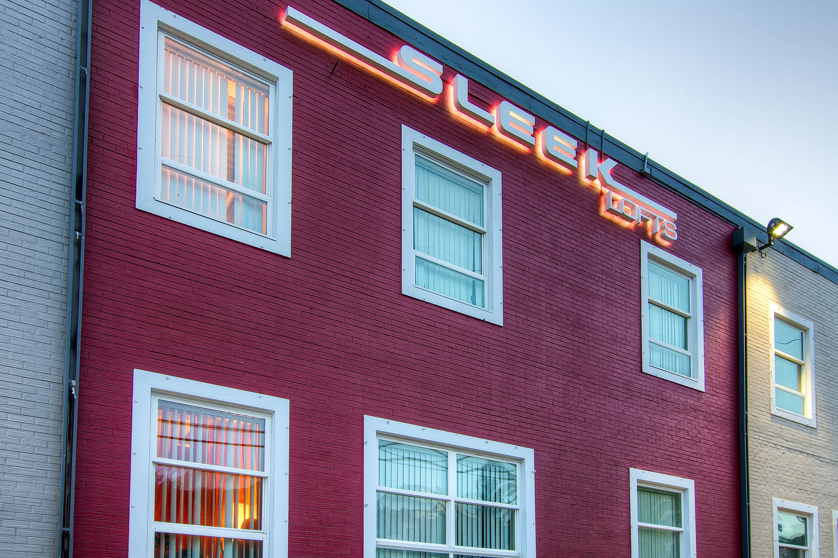 Apartment Building Signage at Sleek Lofts Apartments in Denver, Colorado
