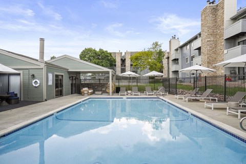 Outdoor Pool at Hilltop View Apartments