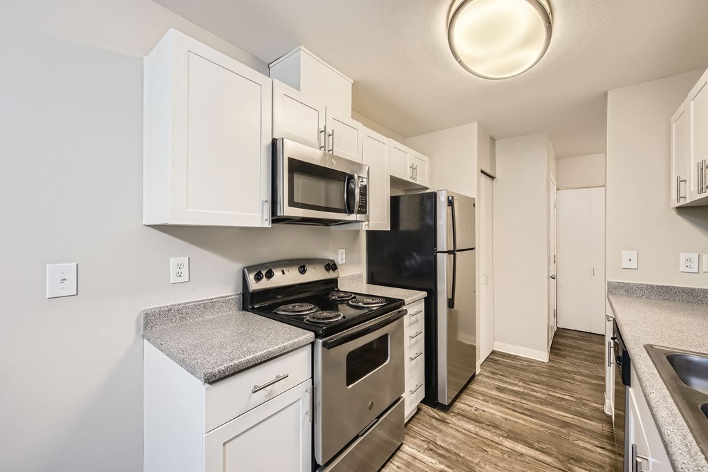 Kitchen in a two-bedroom two-bath at Capitol City in Lacey, WA