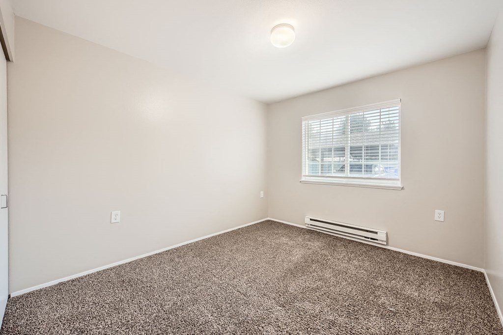 Second bedroom in a two-bedroom two-bath apartment at Capitol City in Lacey, WA