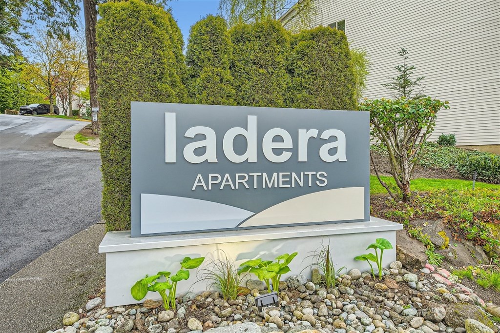Ladera Apartments Monument Sign and Entrance in Tukwila, Washington