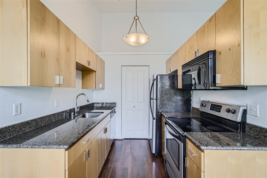 A Renovated Kitchen at Ladera Apartments