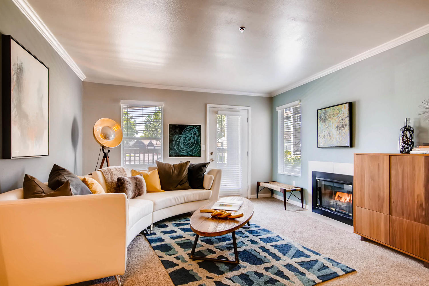 A Living Room at Eagles Landing at Church Ranch Apartments