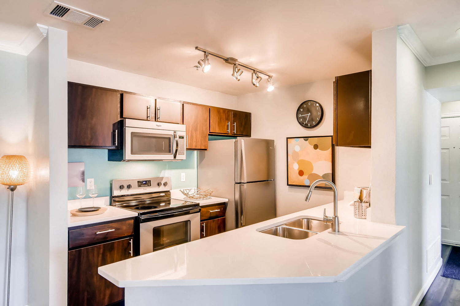 A Standard Kitchen at Eagles Landing at Church Ranch Apartments
