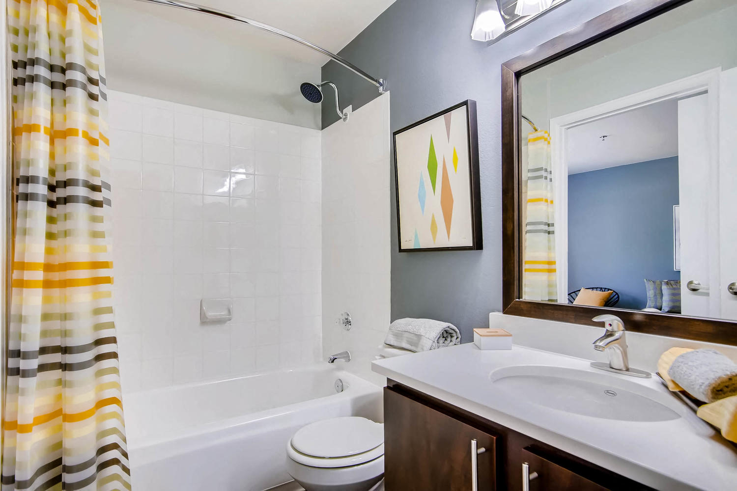 A Typical Bathroom at Eagles Landing at Church Ranch Apartments