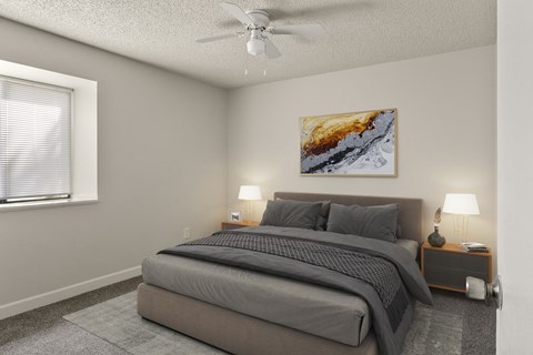 A Bedroom at Horizon East Apartments