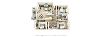 Capitol City 3 Bedroom 2 Bath Floorplan