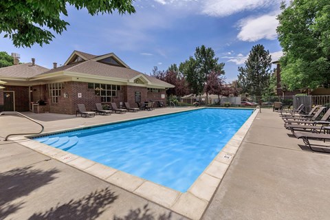 The Outdoor Swimming Pool at The Buttes Apartments, Colorado