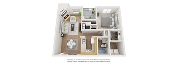 1 Bedroom 1 Bath Floorplan at Horizon East Apartments in Aurora, Colorado