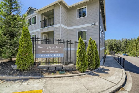 Huntington Place entrance & sign