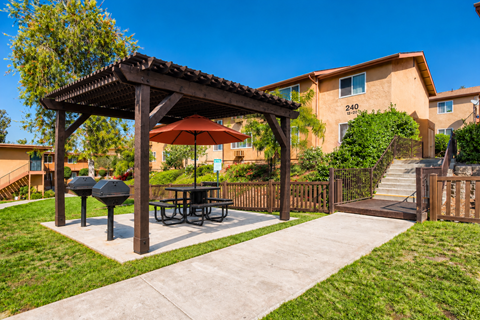 The Community BBQ Grills/Picnic Area at Vista Flores Apartments