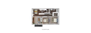 Upgraded 2 bedroom 2 bath floorplan