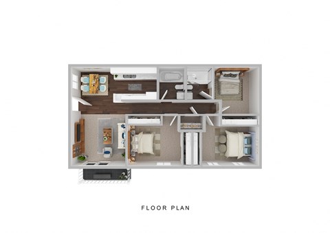Freshly remodeled 3 bedroom 2 bath Floor Plan at Sage Creek Apartment Homes, California