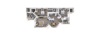 2 Bed 2 Bath 1335 Sq Foot Layout