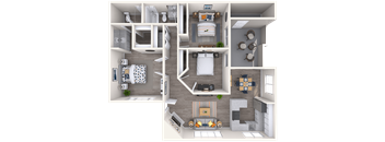 3 Bed 2 Bath 1490 Sq Foot Layout