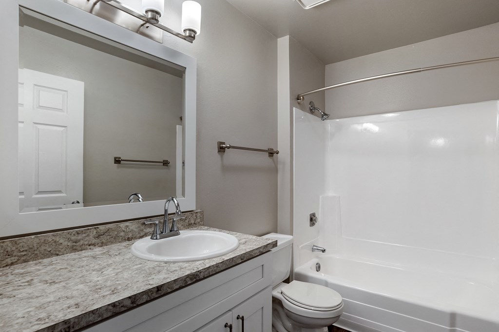 a bathroom with a sink toilet and bathtub at Scripps Poway Villas, Poway, CA 92064