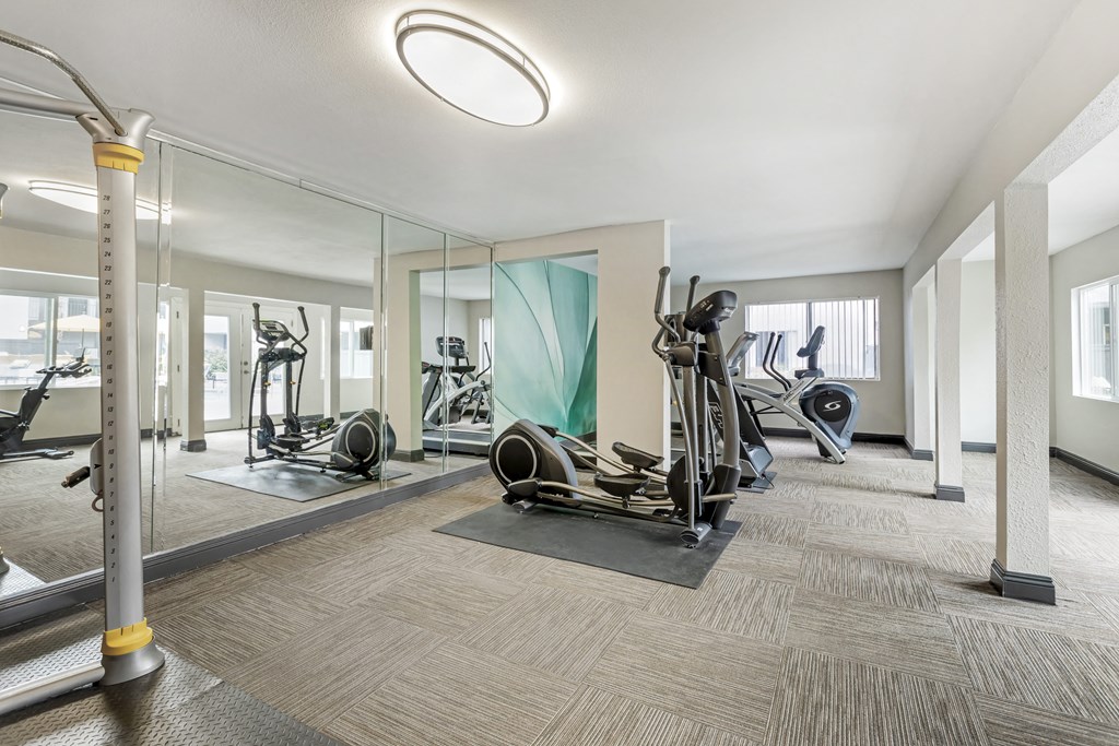 Elevate your routine surrounded by state-of-the-art equipment, including sleek treadmills, ensuring every step leads you closer to your wellness goals.