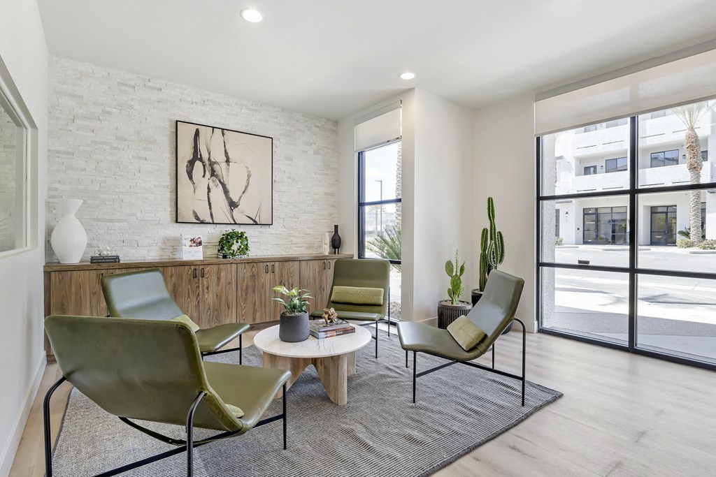 The leasing office at The Michael B offers a warm and welcoming atmosphere, designed to make every visitor feel at ease.