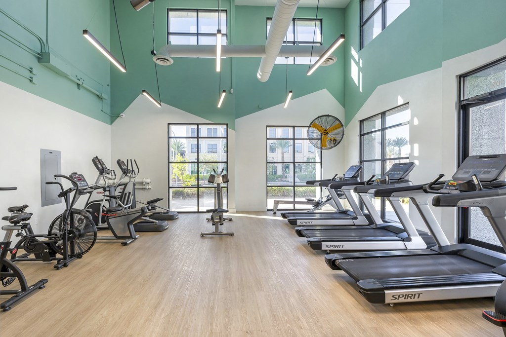 The Michael B's upgraded gym offers a sleek, energizing atmosphere thanks to fresh, cool-toned paint that enhances focus and motivation with state-of-the-art cardio machines.