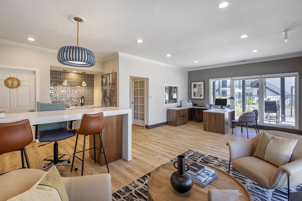 The leasing office offers seating to residents and prospects at Sage Creek Apartment Homes, Simi Valley California