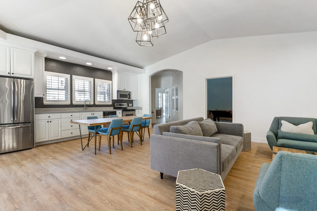 Step into comfort and style in our newly renovated clubhouse! Featuring fresh paint and sleek new flooring, it's the perfect space to relax, socialize, or host your next gathering.