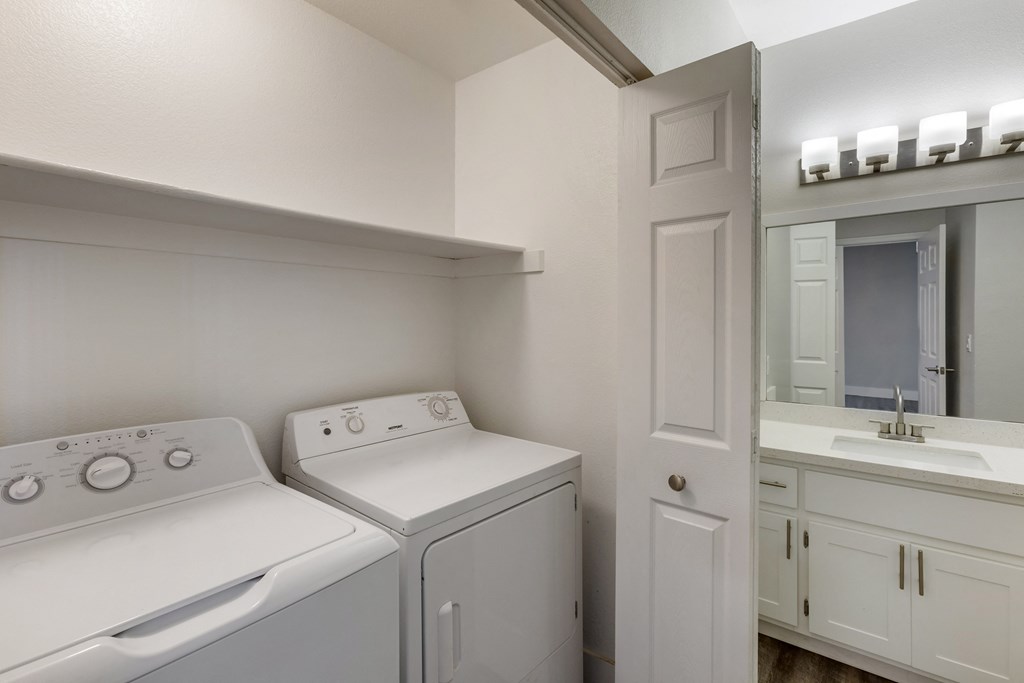 Enjoy the convenience of having a washer and dryer at your disposal at Boulders at Lookout Mountain Apartment Homes, Phoenix 