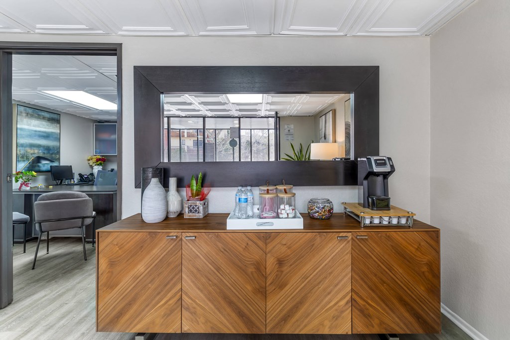 Experience luxury living at Independence Plaza, where every visit begins with a warm welcome and a freshly brewed cup of coffee in our stylish lobby leasing office.
