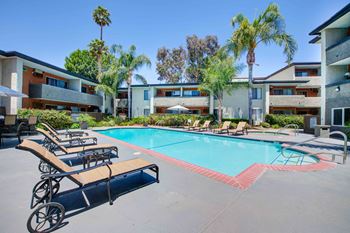 Resort Style Pool and Sun Deck at Cornerstone Apartments in Canoga Park, California