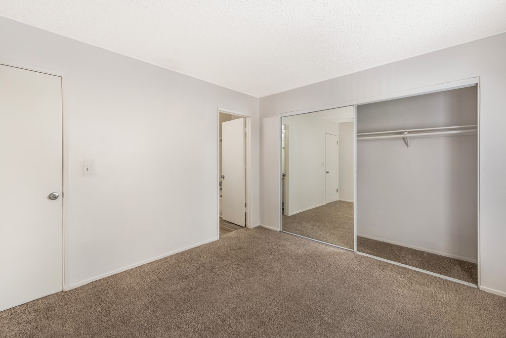 Sedona Apartments in Moreno Valley offers renovated units with updated bedrooms, plush carpet, and a primary bedroom featuring a private bathroom.