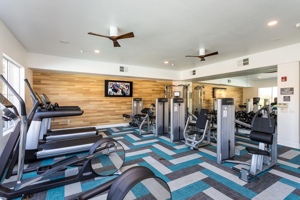 State of the art fitness center at Ascent at the Galleria in Roseville, California