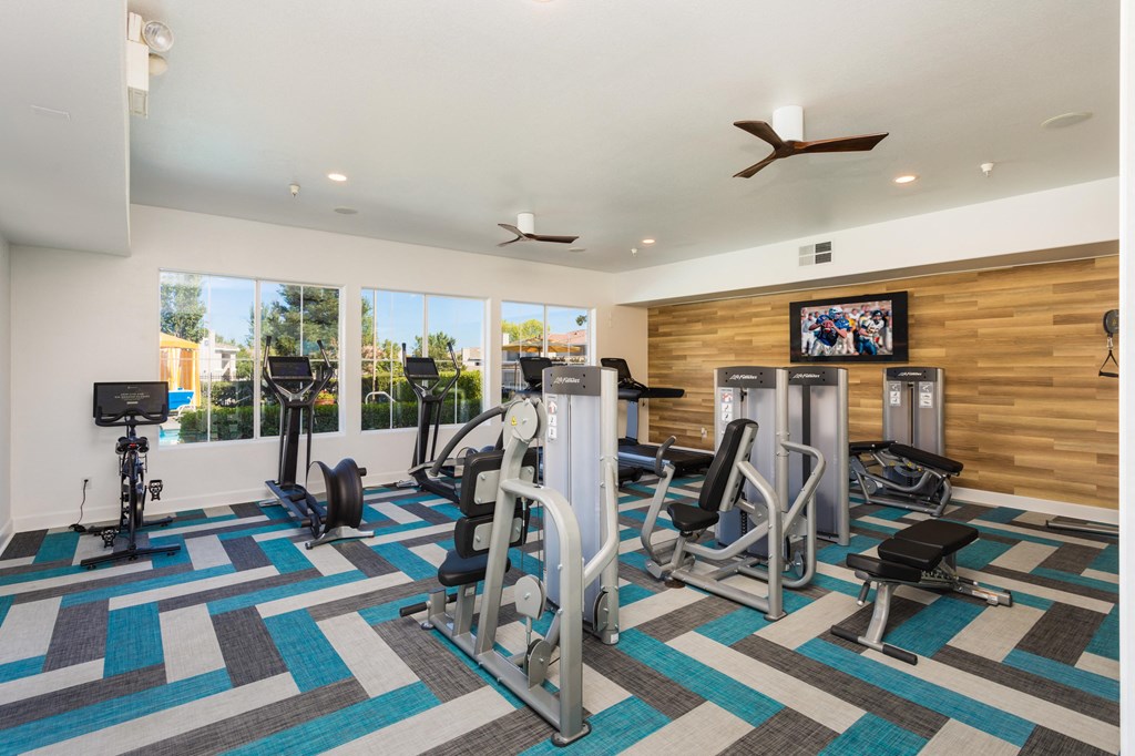 State of the art fitness center at Ascent at the Galleria in Roseville, California
