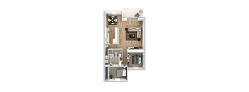 Two Bedroom-Two Bath Floorplan at Sedona Apartments, CA