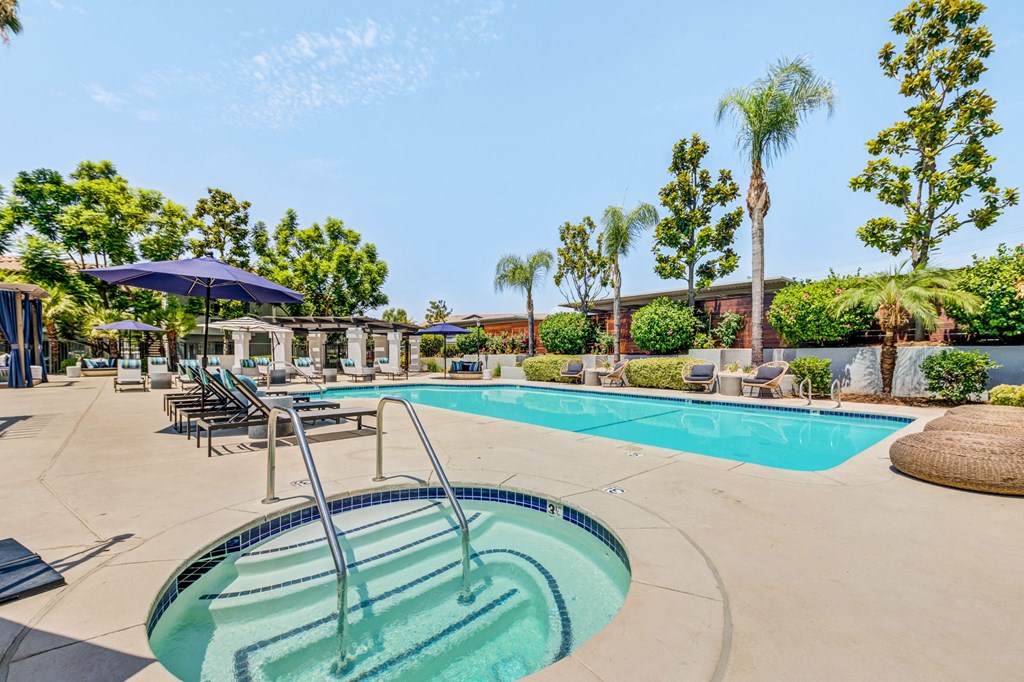Resort Style Pool and Sun Deck at The Hills at Quail Run in Riverside, California