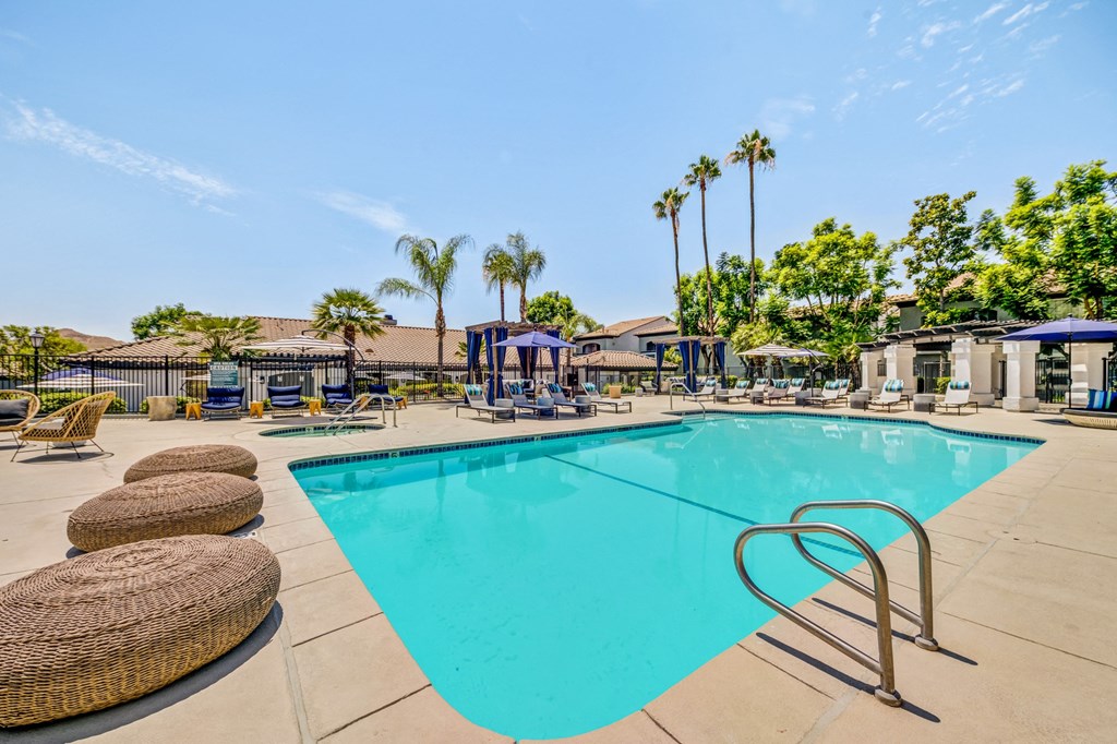 Resort Style Pool and Sun Deck at The Hills at Quail Run in Riverside, California