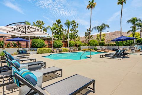 Resort Style Pool and Sun Deck at The Hills at Quail Run in Riverside, California