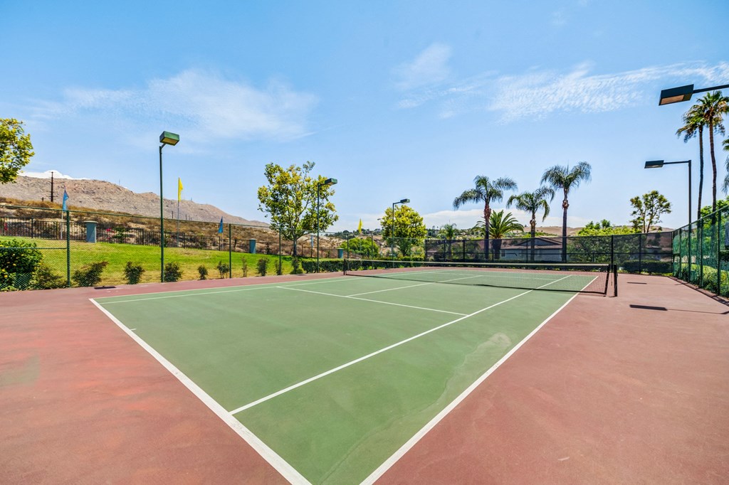 Tennis Court at The Hills at Quail Run in Riverside, California