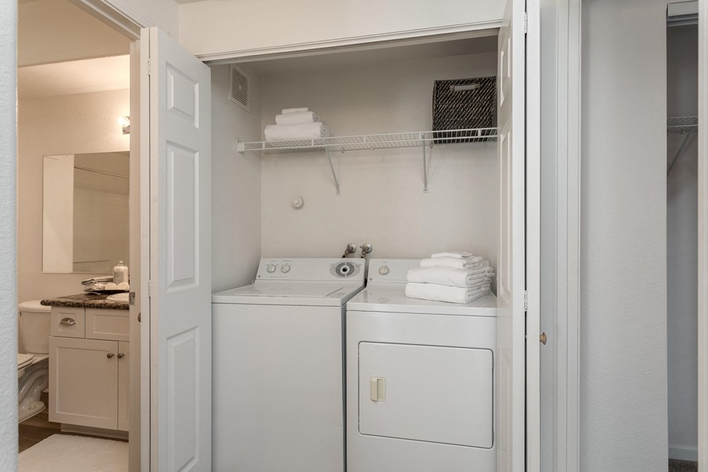 Full sized washer and dryer at Ascent at The Galleria, Roseville, CA, 95678