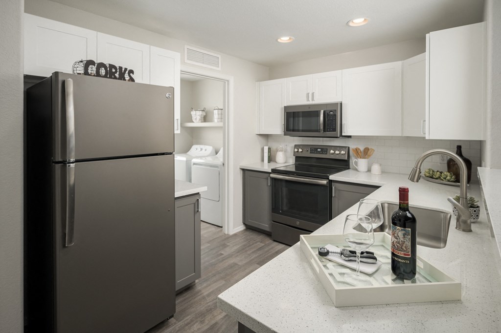 Modern kitchen at Trevi Apartment Homes, Chandler, AZ