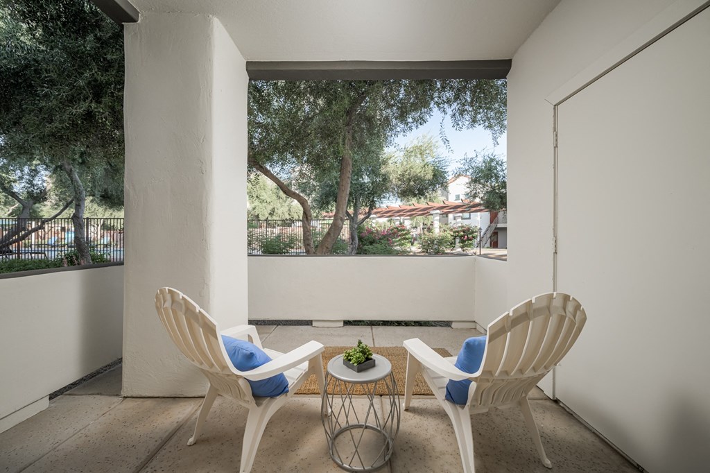 Restful patio space  Restful patio space  at Trevi Apartment Homes, Chandler, Arizona