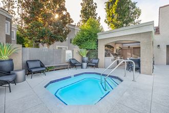the pool area at our apartments
