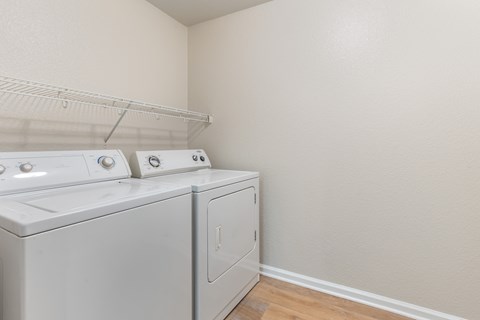 Each unit comes with a full sized washer and dryer