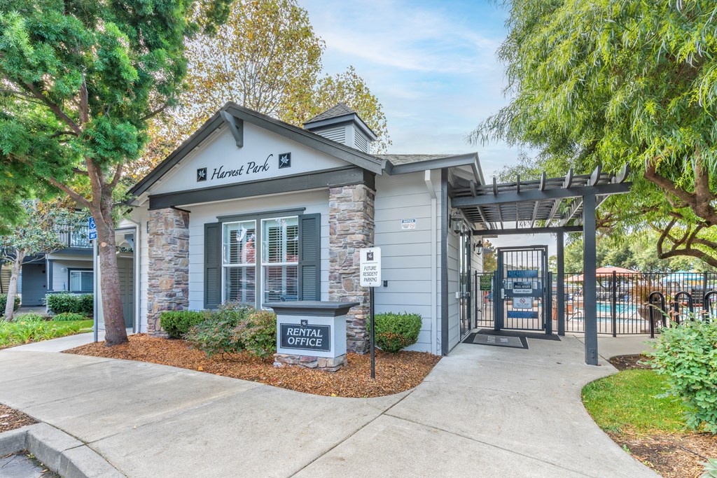 Our Harvest Park leasing office is located right next to the pool deck