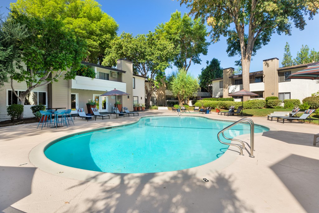 the swimming pool at our apartments