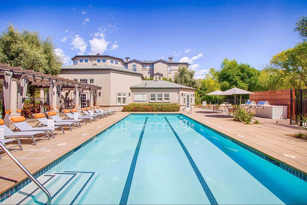 Resort style pool at Renaissance Apartment Homes, California