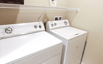 Side-by-side washer and dryers  at Sonata Apartment Homes, Las Vegas, Nevada