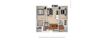 2BR/2BA 2 Bed 2 Bath Floor Plan at Twenty 2 Eleven Apartments, Canoga Park