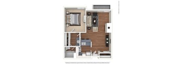 1BR/1BA 1 Bed 1 Bath Floor Plan at Twenty 2 Eleven Apartments, Canoga Park, 91306
