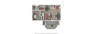 1 Bedroom / 1 Bath Floor Plan at The Hills at Quail Run, Riverside, CA