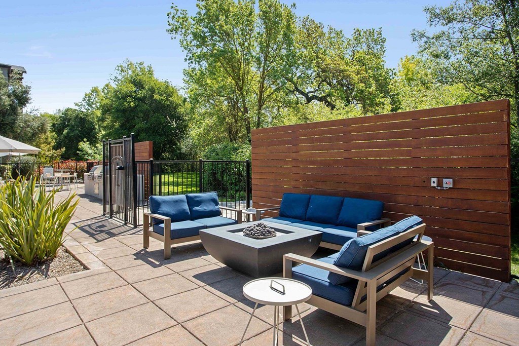 Firepit in the pool area at Renaissance Apartment Homes, Santa Rosa California 